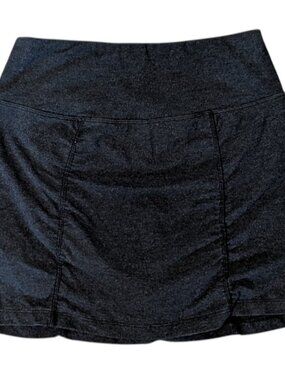 Marika Magic Skort Dark Gray Charcoal Built-In Shorts Waistband Pocket Sz Small